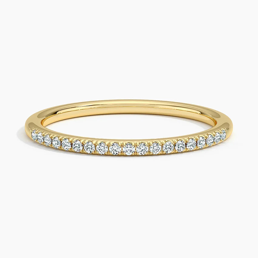 Yarım Tur Alyans 0,20 Karat Yuvarlak Kesim Laboratuvar Pırlanta Yüzük 18K - Bold Diamonds
