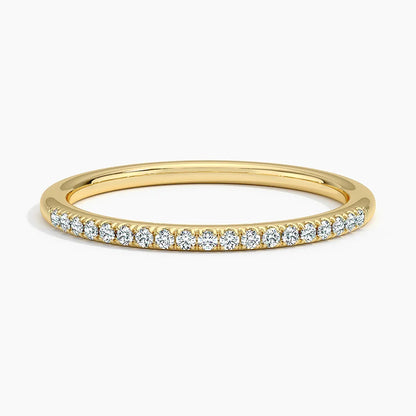 Yarım Tur Alyans 0,20 Karat Yuvarlak Kesim Laboratuvar Pırlanta Yüzük 18K - Bold Diamonds