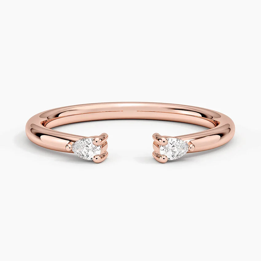 Tamamlayıcı 0,20 Karat Damla Kesim Laboratuvar Pırlanta Yüzük 18K - Bold Diamonds