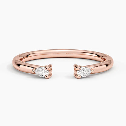 Tamamlayıcı 0,20 Karat Damla Kesim Laboratuvar Pırlanta Yüzük 18K - Bold Diamonds