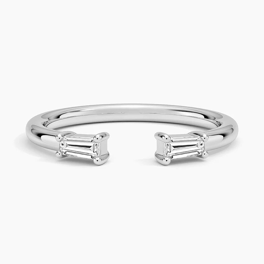 Tamamlayıcı 0,20 Karat Baget Kesim Laboratuvar Pırlanta Yüzük 18K - Bold Diamonds
