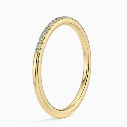 Yarım Tur Alyans 0,20 Karat Yuvarlak Kesim Laboratuvar Pırlanta Yüzük 18K - Bold Diamonds