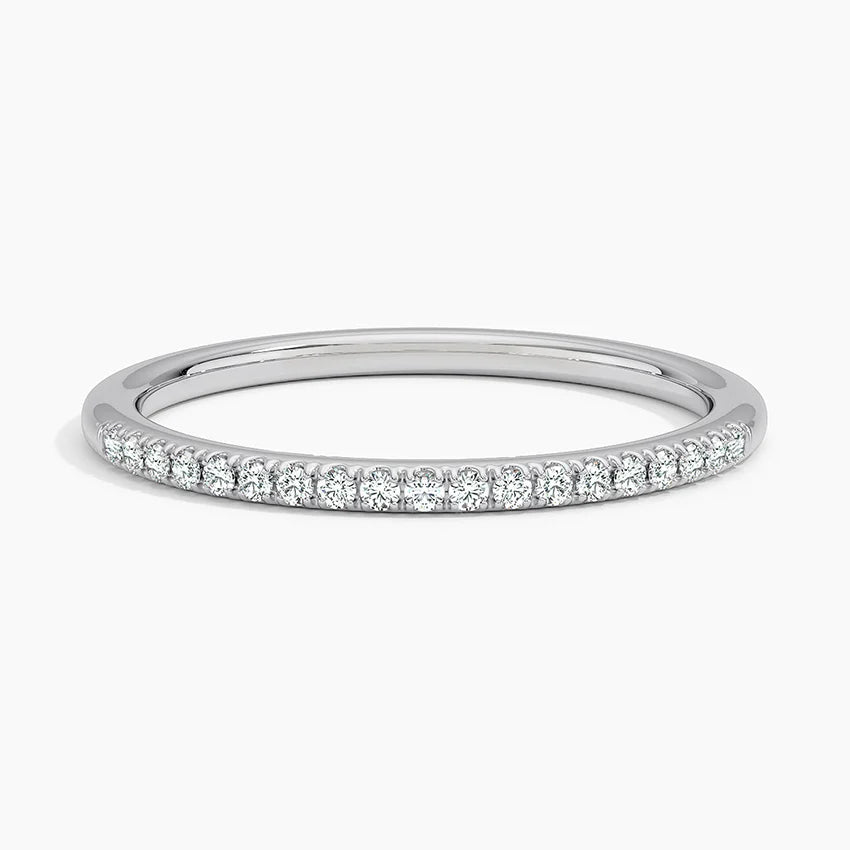 Yarım Tur Alyans 0,20 Karat Yuvarlak Kesim Laboratuvar Pırlanta Yüzük 18K - Bold Diamonds