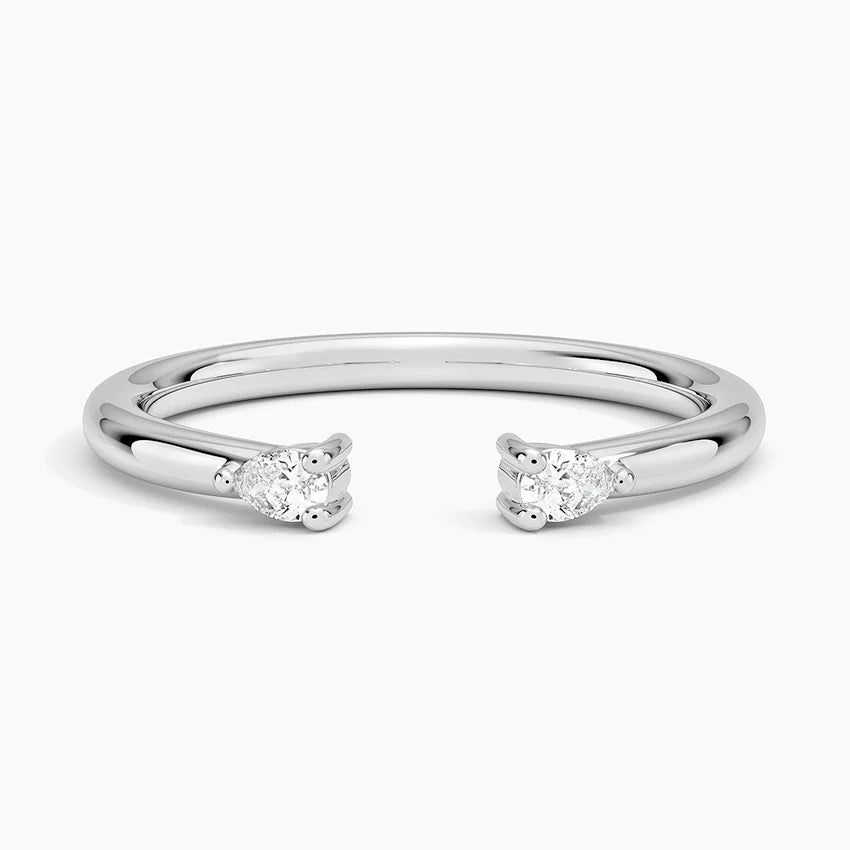 Tamamlayıcı 0,20 Karat Damla Kesim Laboratuvar Pırlanta Yüzük 18K - Bold Diamonds