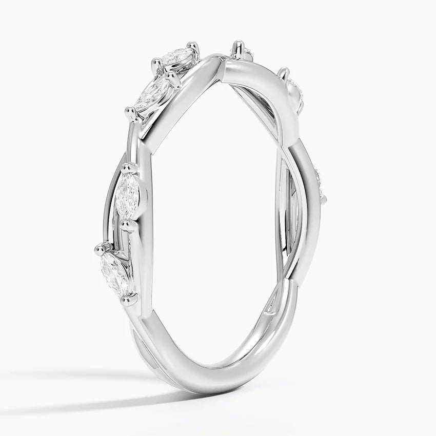 Özel Tasarım 0,25 Karat Marquise Kesim Laboratuvar Pırlanta Yüzük 18K - Bold Diamonds