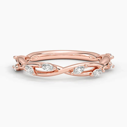 Özel Tasarım 0,25 Karat Marquise Kesim Laboratuvar Pırlanta Yüzük 18K - Bold Diamonds