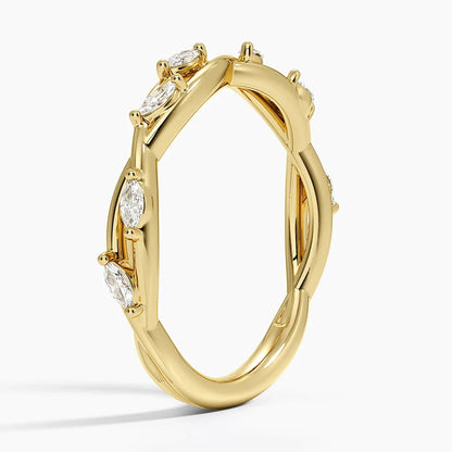Özel Tasarım 0,25 Karat Marquise Kesim Laboratuvar Pırlanta Yüzük 18K - Bold Diamonds