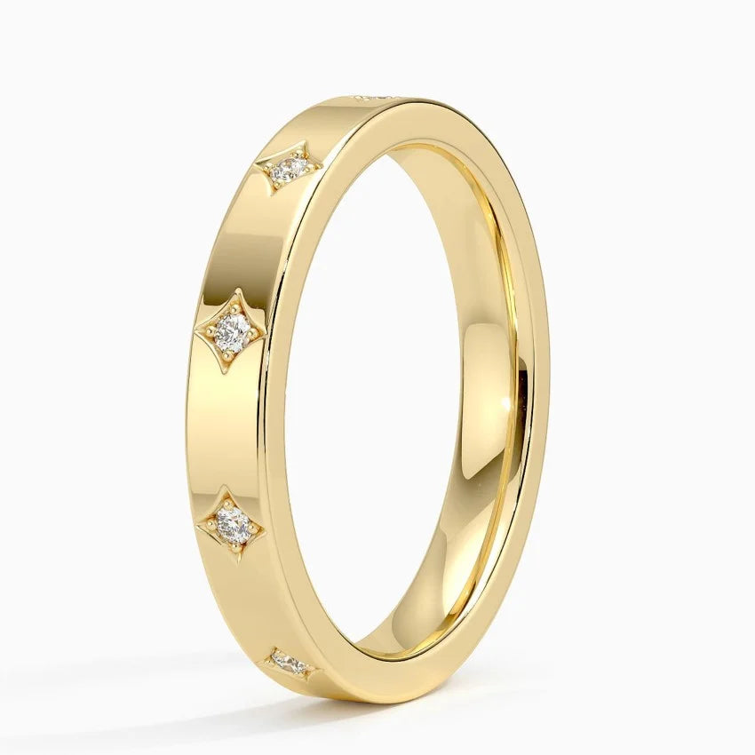 Alyans 0.25 Karat Yuvarlak Kesim Laboratuvar Pırlanta Yüzük 18K - Bold Diamonds