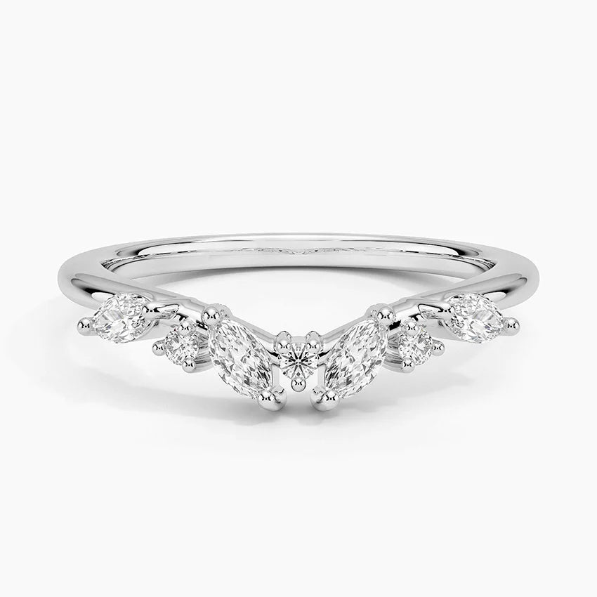 Tamamlayıcı 0,25 Karat Marquise Kesim Laboratuvar Pırlanta Yüzük 18K - Bold Diamonds
