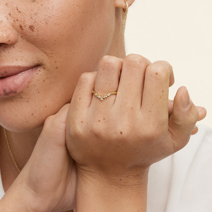 Tamamlayıcı 0,25 Karat Yuvarlak Kesim Laboratuvar Pırlanta Yüzük 18K - Bold Diamonds
