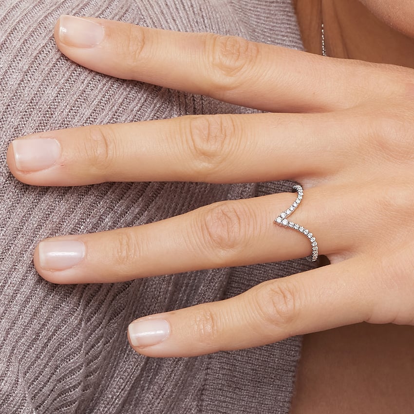 Tamamlayıcı Yüzük 0.25 Karat Yuvarlak Kesim Laboratuvar Pırlanta Yüzük 18K - Bold Diamonds