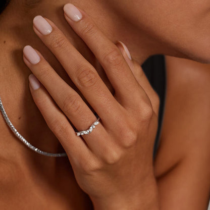 Tamamlayıcı 0,25 Karat Marquise Kesim Laboratuvar Pırlanta Yüzük 18K - Bold Diamonds