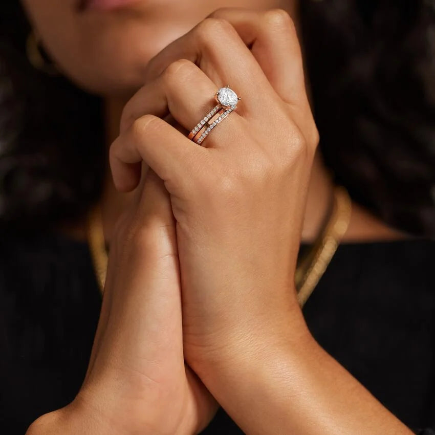 Yarım Tur 0,25 Karat Yuvarlak Kesim Laboratuvar Pırlanta Yüzük 18K - Bold Diamonds