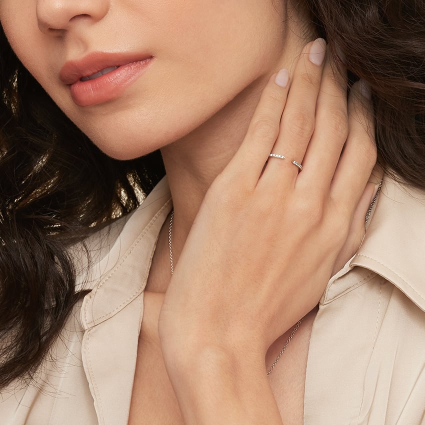 Tamamlayıcı Yüzük 0.25 Karat Yuvarlak Kesim Laboratuvar Pırlanta Yüzük 18K - Bold Diamonds