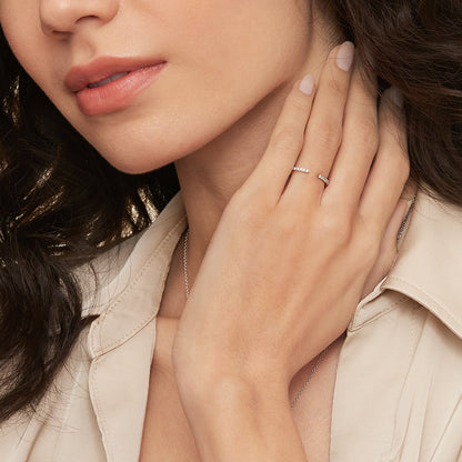 Tamamlayıcı Yüzük 0.25 Karat Yuvarlak Kesim Laboratuvar Pırlanta Yüzük 18K - Bold Diamonds