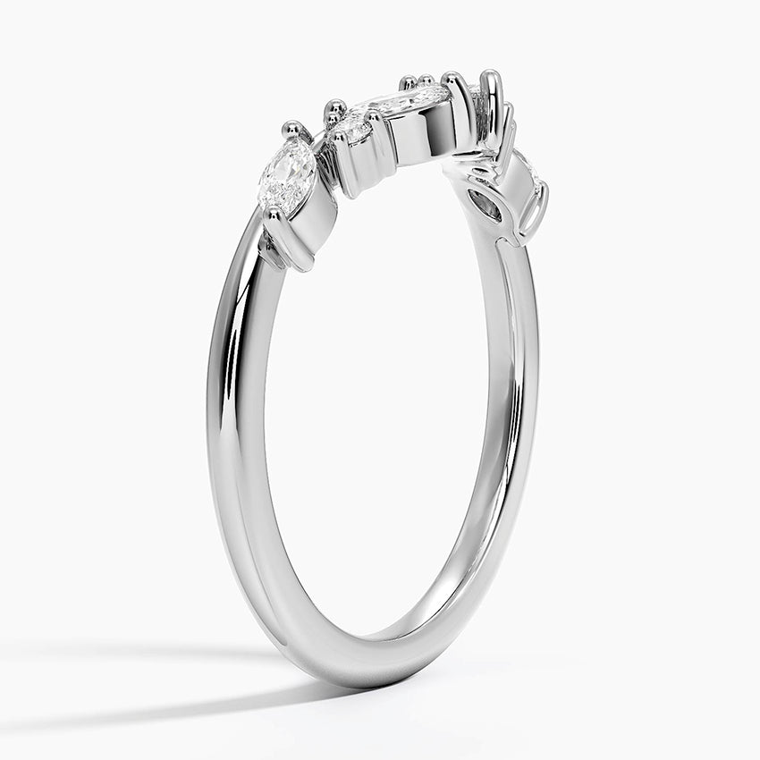 Tamamlayıcı 0,25 Karat Marquise Kesim Laboratuvar Pırlanta Yüzük 18K - Bold Diamonds