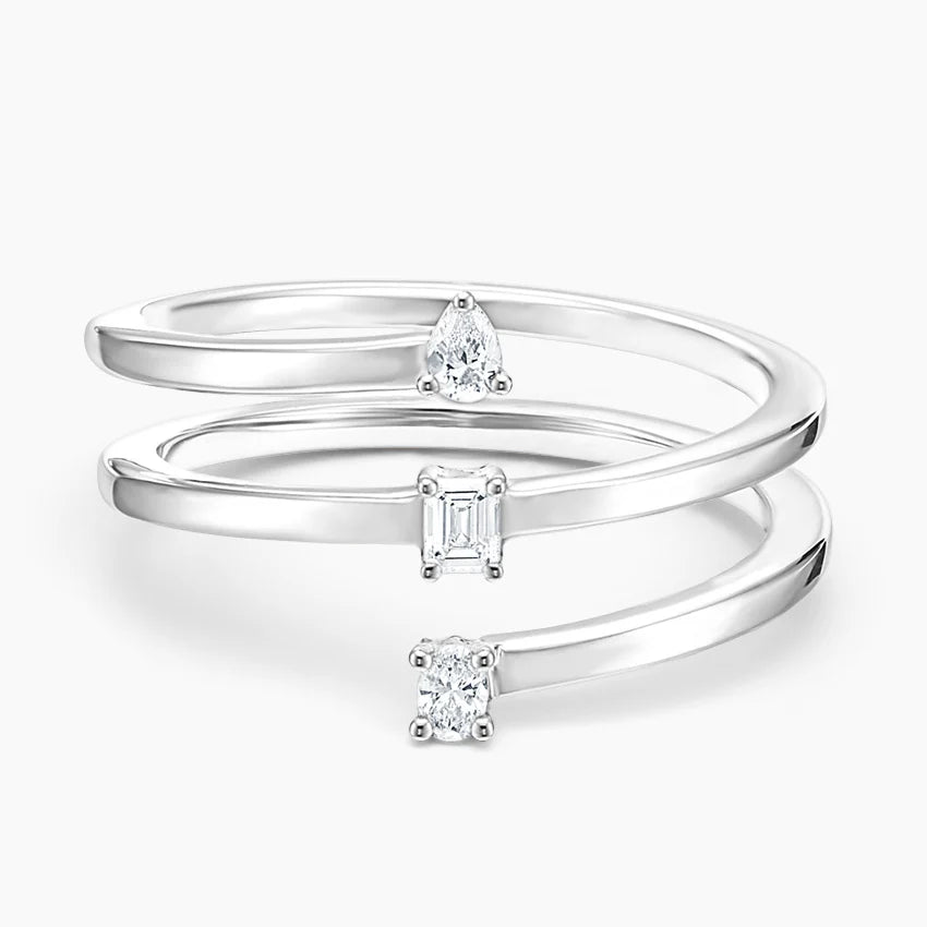 Sarmal 0,25 Karat Karışık Kesim Laboratuvar Pırlanta Yüzük 18K - Bold Diamonds
