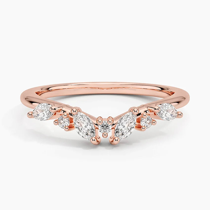 Tamamlayıcı 0,25 Karat Marquise Kesim Laboratuvar Pırlanta Yüzük 18K - Bold Diamonds
