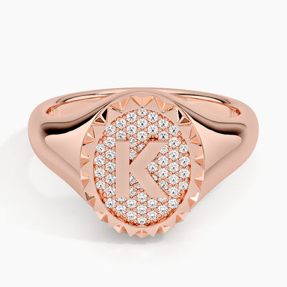 Özel Harf Varyasyonlu 0.25 Karat Laboratuvar Pırlanta Yüzük 18K - Bold Diamonds