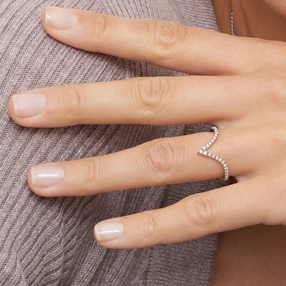 Tamamlayıcı Yüzük 0.25 Karat Yuvarlak Kesim Laboratuvar Pırlanta Yüzük 18K - Bold Diamonds