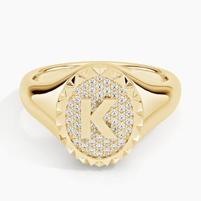 Özel Harf Varyasyonlu 0.25 Karat Laboratuvar Pırlanta Yüzük 18K - Bold Diamonds