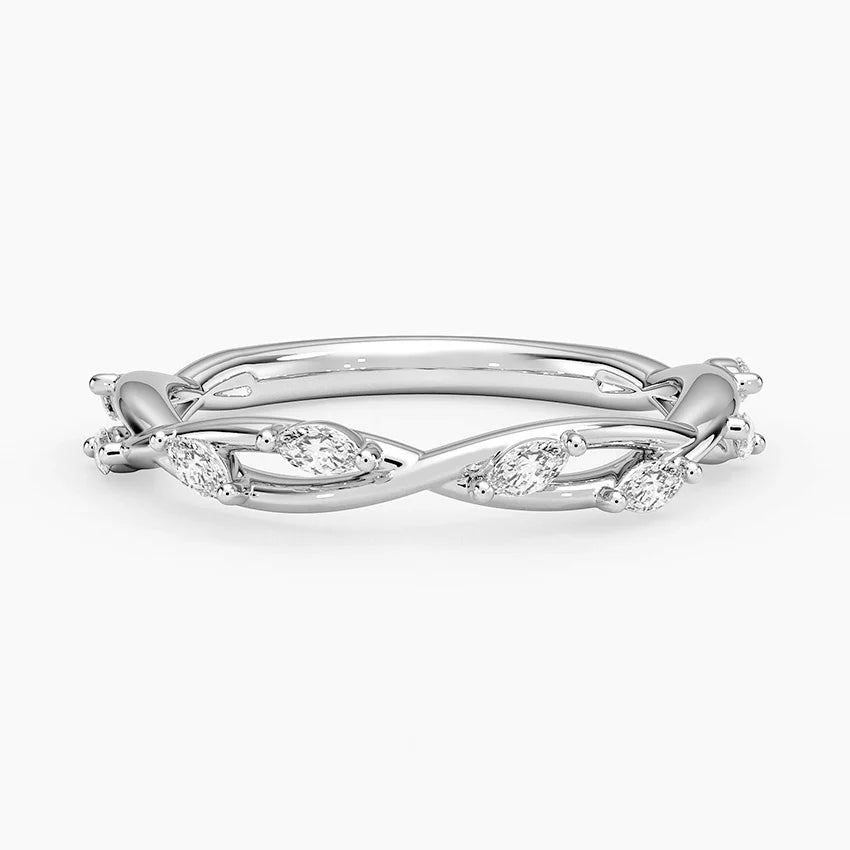 Özel Tasarım 0,25 Karat Marquise Kesim Laboratuvar Pırlanta Yüzük 18K - Bold Diamonds