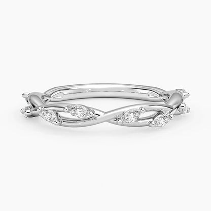 Özel Tasarım 0,25 Karat Marquise Kesim Laboratuvar Pırlanta Yüzük 18K - Bold Diamonds