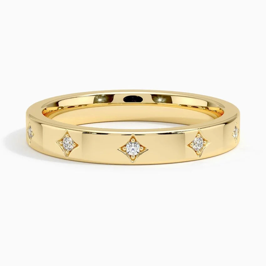 Alyans 0.25 Karat Yuvarlak Kesim Laboratuvar Pırlanta Yüzük 18K - Bold Diamonds