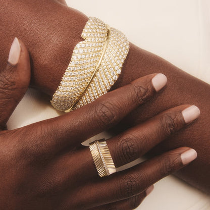 Yaprak Model 0.25 Karat Yuvarlak Kesim Laboratuvar Pırlanta Yüzük 18K - Bold Diamonds