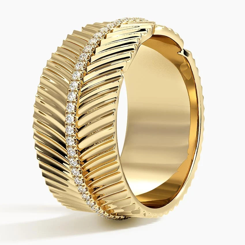 Yaprak Model 0.25 Karat Yuvarlak Kesim Laboratuvar Pırlanta Yüzük 18K - Bold Diamonds