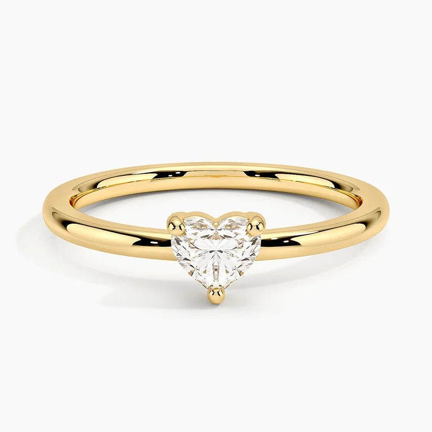 Tektaş 0.40 Karat Kalp Kesim Laboratuvar Pırlanta Yüzük 18K - Bold Diamonds