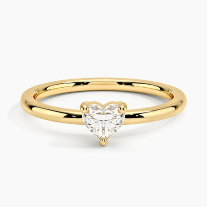 Tektaş 0.40 Karat Kalp Kesim Laboratuvar Pırlanta Yüzük 18K - Bold Diamonds