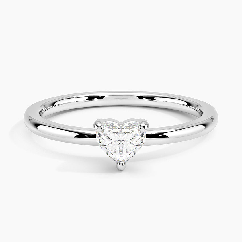 Tektaş 0.40 Karat Kalp Kesim Laboratuvar Pırlanta Yüzük 18K - Bold Diamonds