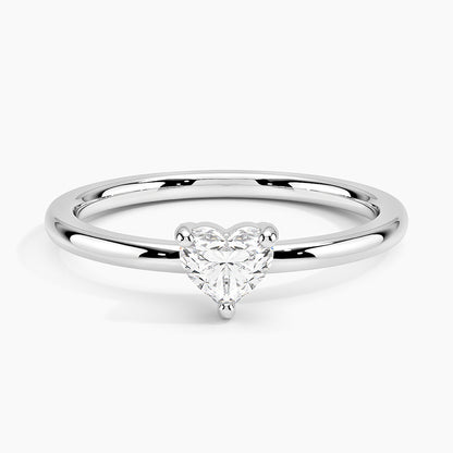 Tektaş 0.40 Karat Kalp Kesim Laboratuvar Pırlanta Yüzük 18K - Bold Diamonds