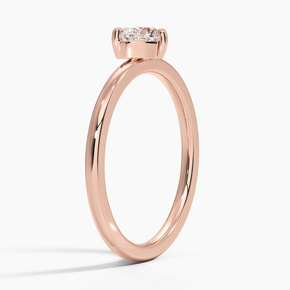 Tektaş 0.40 Karat Kalp Kesim Laboratuvar Pırlanta Yüzük 18K - Bold Diamonds