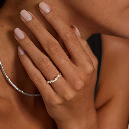 Tamamlayıcı Yüzük 0.50 Karat Yuvarlak Kesim Laboratuvar Pırlanta Yüzük 18K - Bold Diamonds