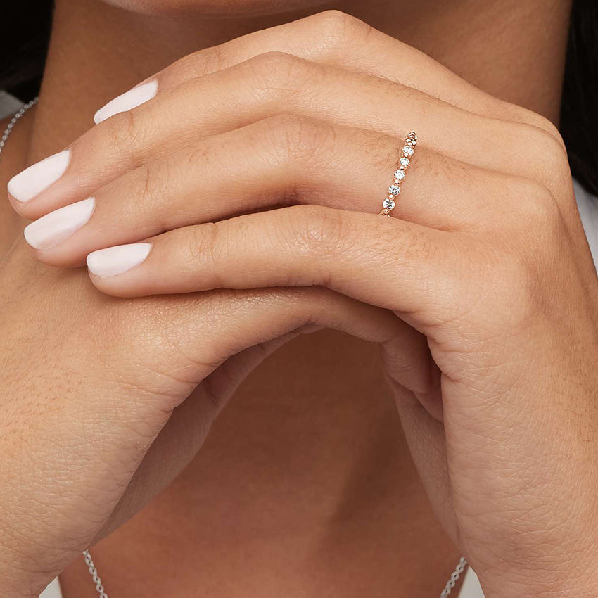 Tam Tur 0,50 Karat Yuvarlak Kesim Laboratuvar Pırlanta Yüzük 18K - Bold Diamonds