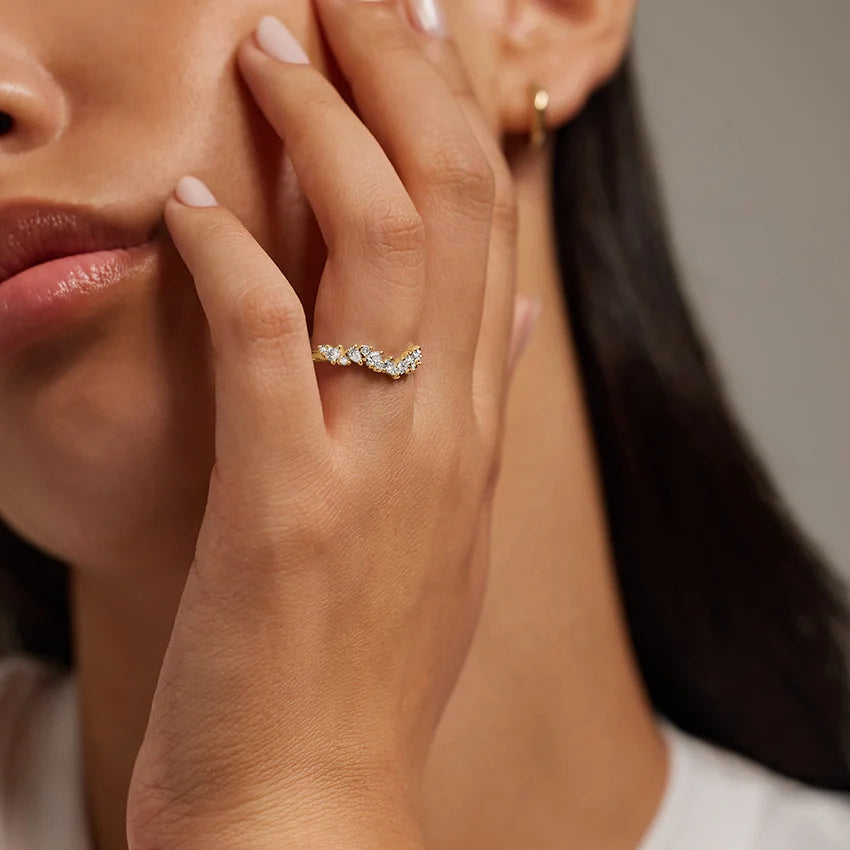 Tamamlayıcı 0,50 Karat Damla Kesim Laboratuvar Pırlanta Yüzük 18K - Bold Diamonds