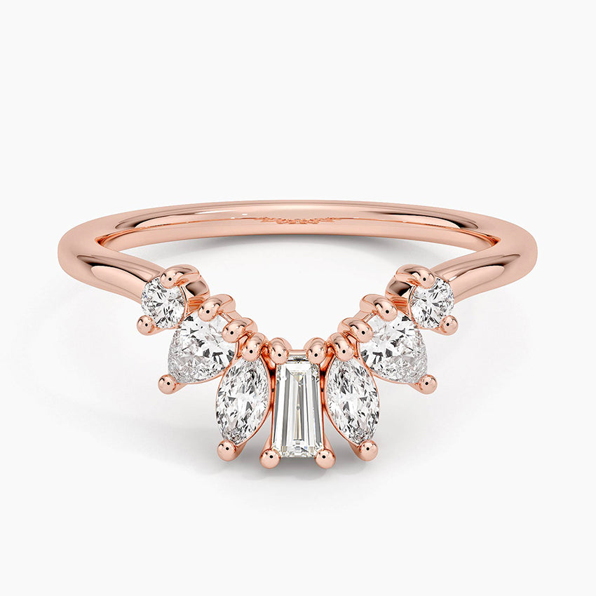 Tamamlayıcı 0,50 Karat Baget Kesim Laboratuvar Pırlanta Yüzük 18K - Bold Diamonds