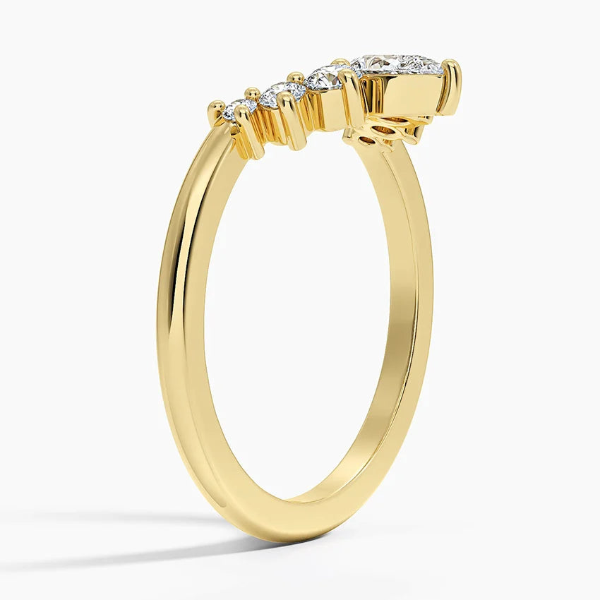 Tamamlayıcı Yüzük 0.50 Karat Yuvarlak Kesim Laboratuvar Pırlanta Yüzük 18K - Bold Diamonds