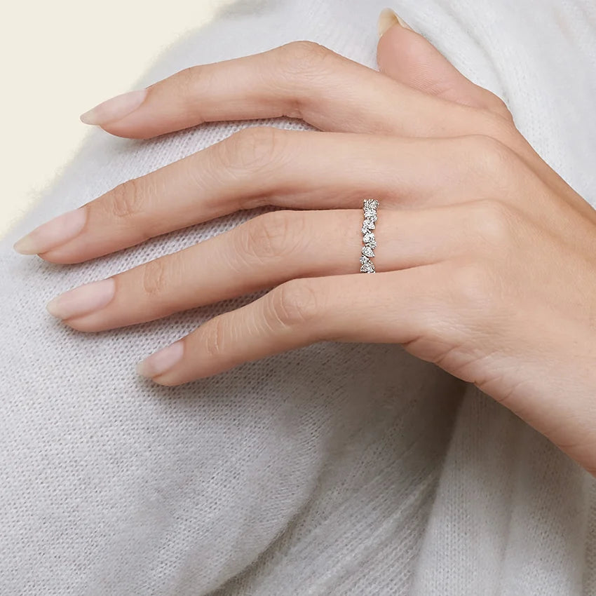 Yarım Tur 0.50 Karat Yuvarlak Kesim Laboratuvar Pırlanta Yüzük 18K - Bold Diamonds