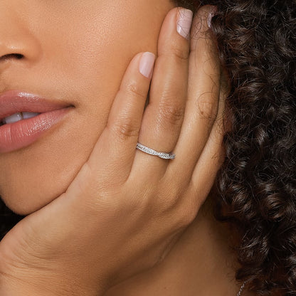 Yarım Tur Alyans Yüzük 0.50 Karat Yuvarlak Kesim Laboratuvar Pırlanta Yüzük 18K - Bold Diamonds
