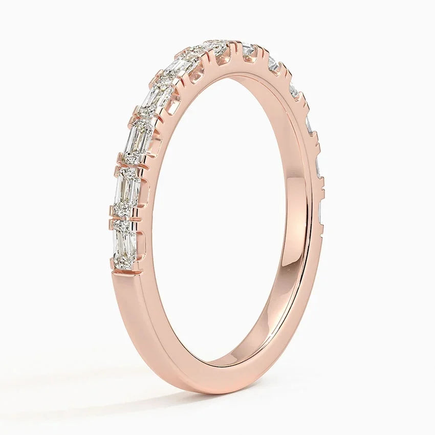 Yarım Tur 0,50 Karat Baget Kesim Laboratuvar Pırlanta Yüzük 18K - Bold Diamonds