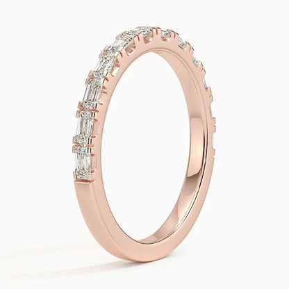 Yarım Tur 0,50 Karat Baget Kesim Laboratuvar Pırlanta Yüzük 18K - Bold Diamonds