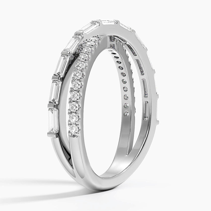 Özel Tasarım Pırlanta 0,50 Karat Baget Kesim Laboratuvar Pırlanta Yüzük 18K - Bold Diamonds