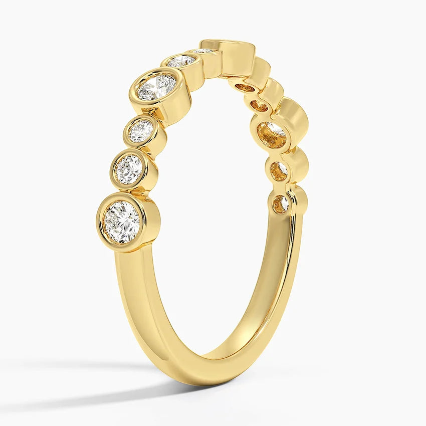 Yarım Tur Yüzük 0.50 Karat Yuvarlak Kesim Laboratuvar Pırlanta Yüzük 18K - Bold Diamonds
