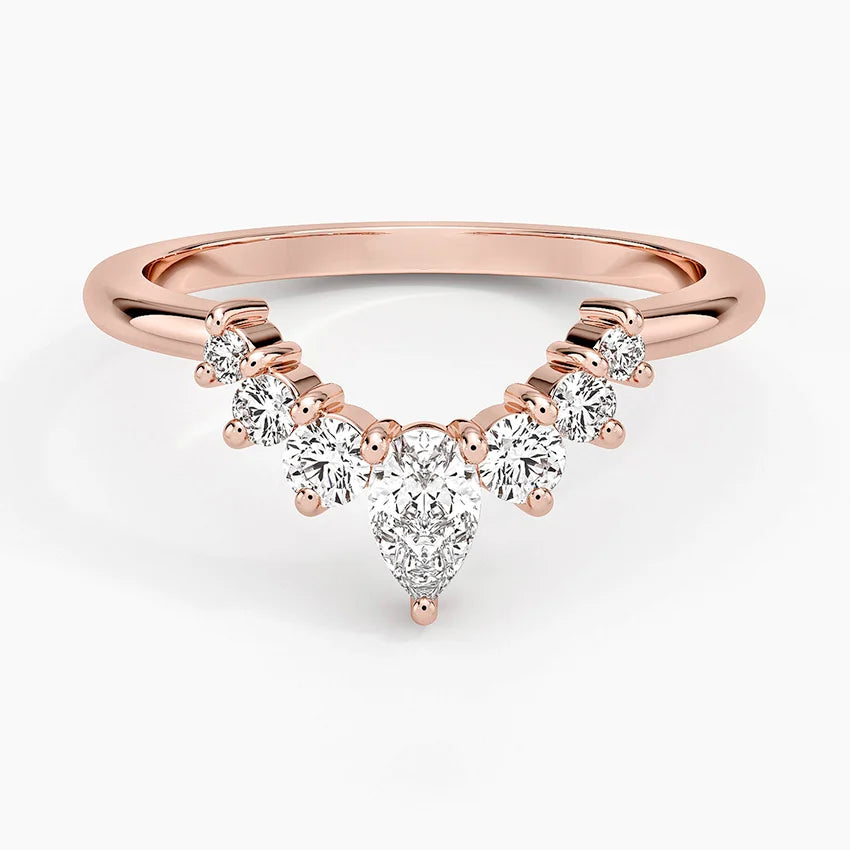 Tamamlayıcı Yüzük 0.50 Karat Yuvarlak Kesim Laboratuvar Pırlanta Yüzük 18K - Bold Diamonds