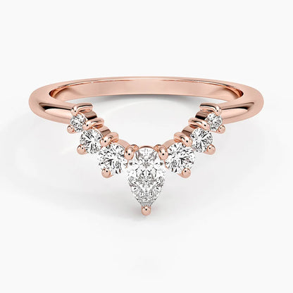 Tamamlayıcı Yüzük 0.50 Karat Yuvarlak Kesim Laboratuvar Pırlanta Yüzük 18K - Bold Diamonds