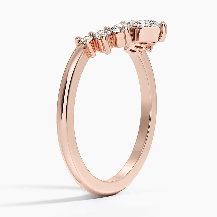 Tamamlayıcı Yüzük 0.50 Karat Yuvarlak Kesim Laboratuvar Pırlanta Yüzük 18K - Bold Diamonds