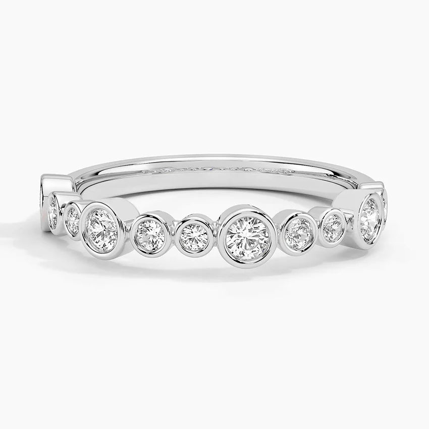 Yarım Tur Yüzük 0.50 Karat Yuvarlak Kesim Laboratuvar Pırlanta Yüzük 18K - Bold Diamonds